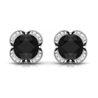 Vibrant Grown Labs-Lab Grown Black Diamond Statement Stud Earrings