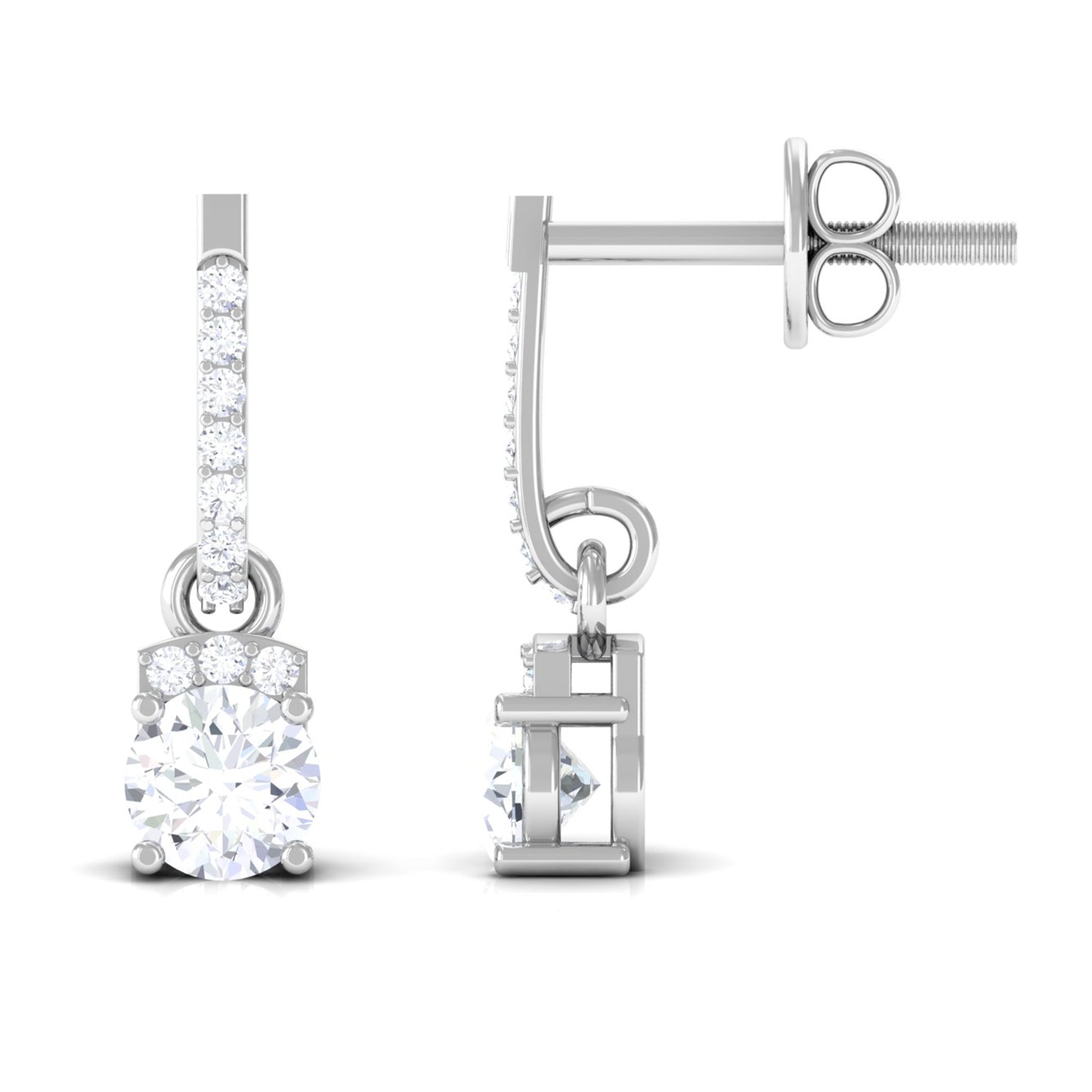 Vibrant Grown Labs-Round Lab Grown Diamond Drop Earrings