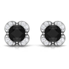 Vibrant Grown Labs-Lab Grown Black Diamond Statement Stud Earrings