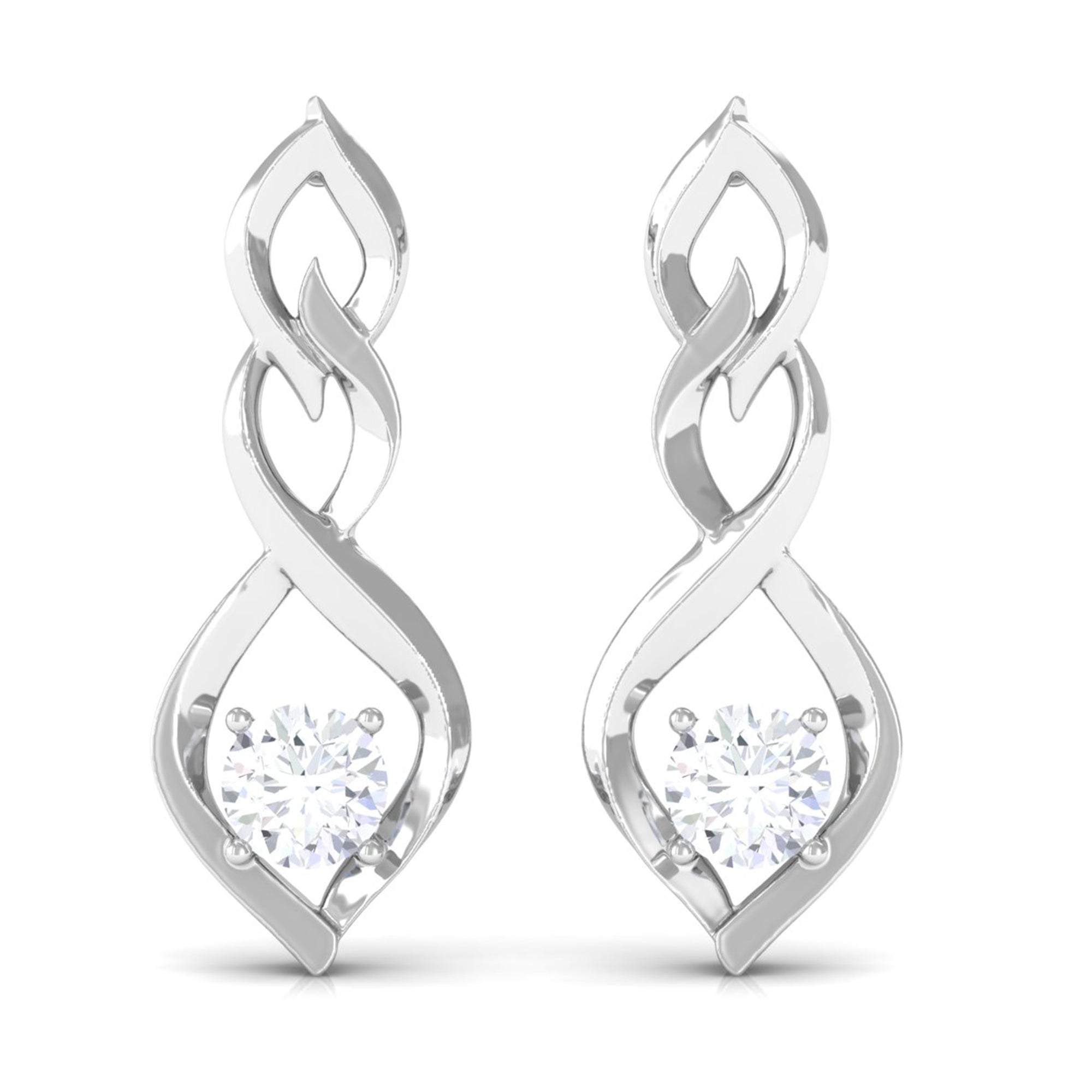 Vibrant Grown Labs-Lab Grown Diamond Solitaire Infinity Drop Earrings for Women