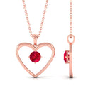 Vibrant Grown Labs-Heart Pendant Necklace with Lab Grown Ruby