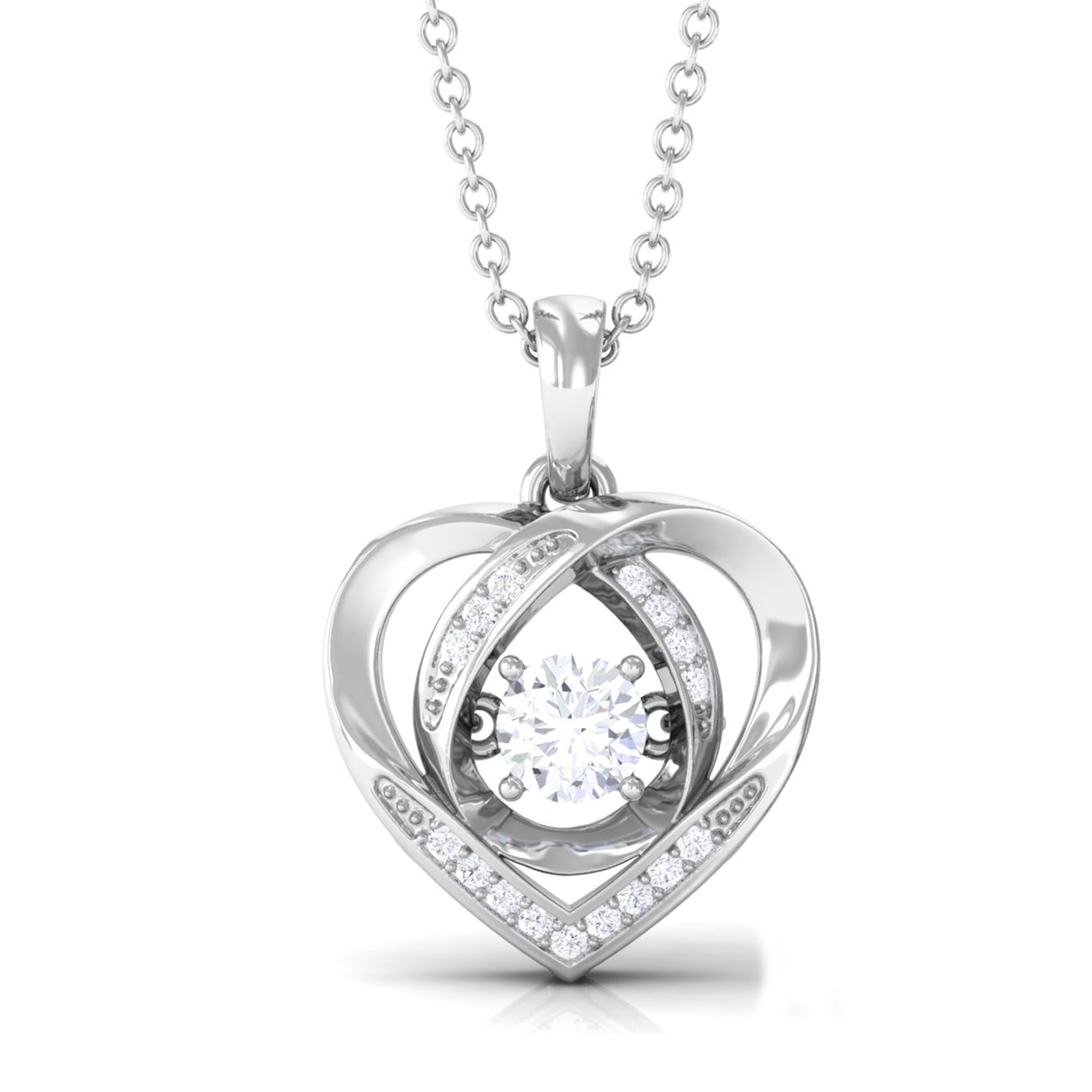 Vibrant Grown Labs-Lab Grown Diamond Heart Pendant Necklace