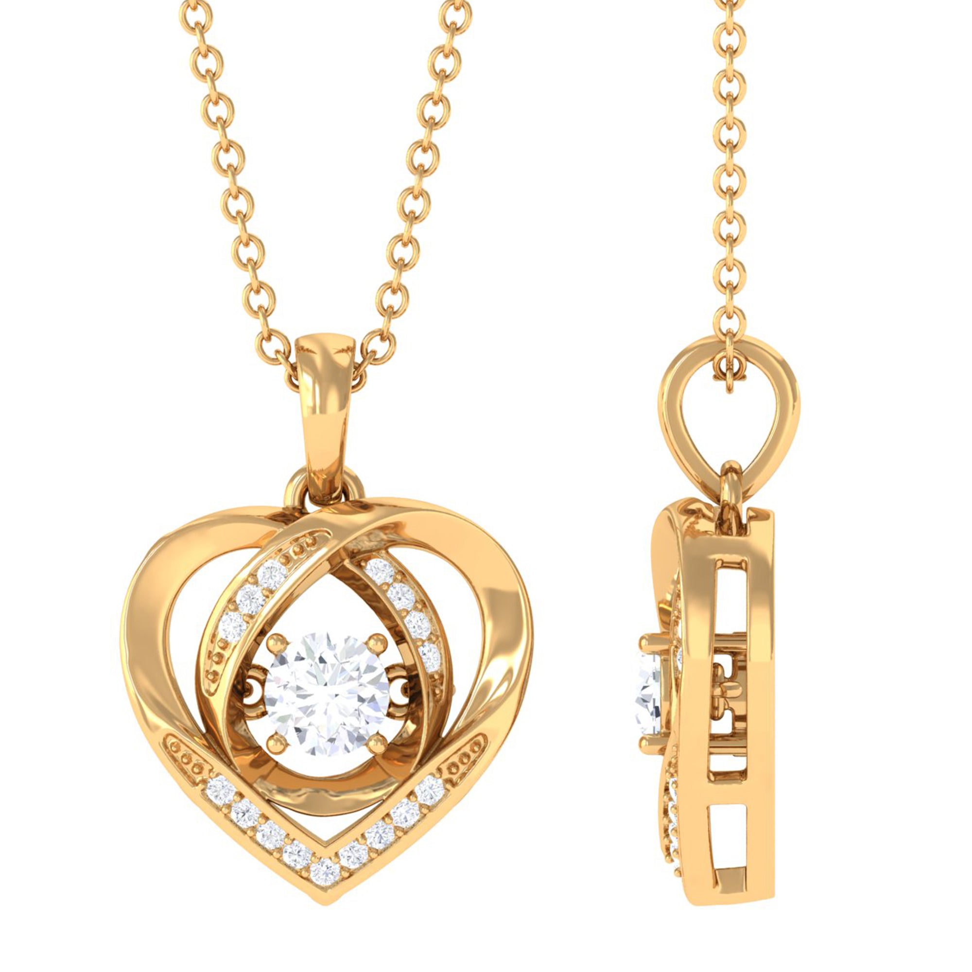 Vibrant Grown Labs-Lab Grown Diamond Heart Pendant Necklace