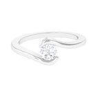 Vibrant Grown Labs-Minimalist Lab Grown Diamond Solitaire Bypass Ring