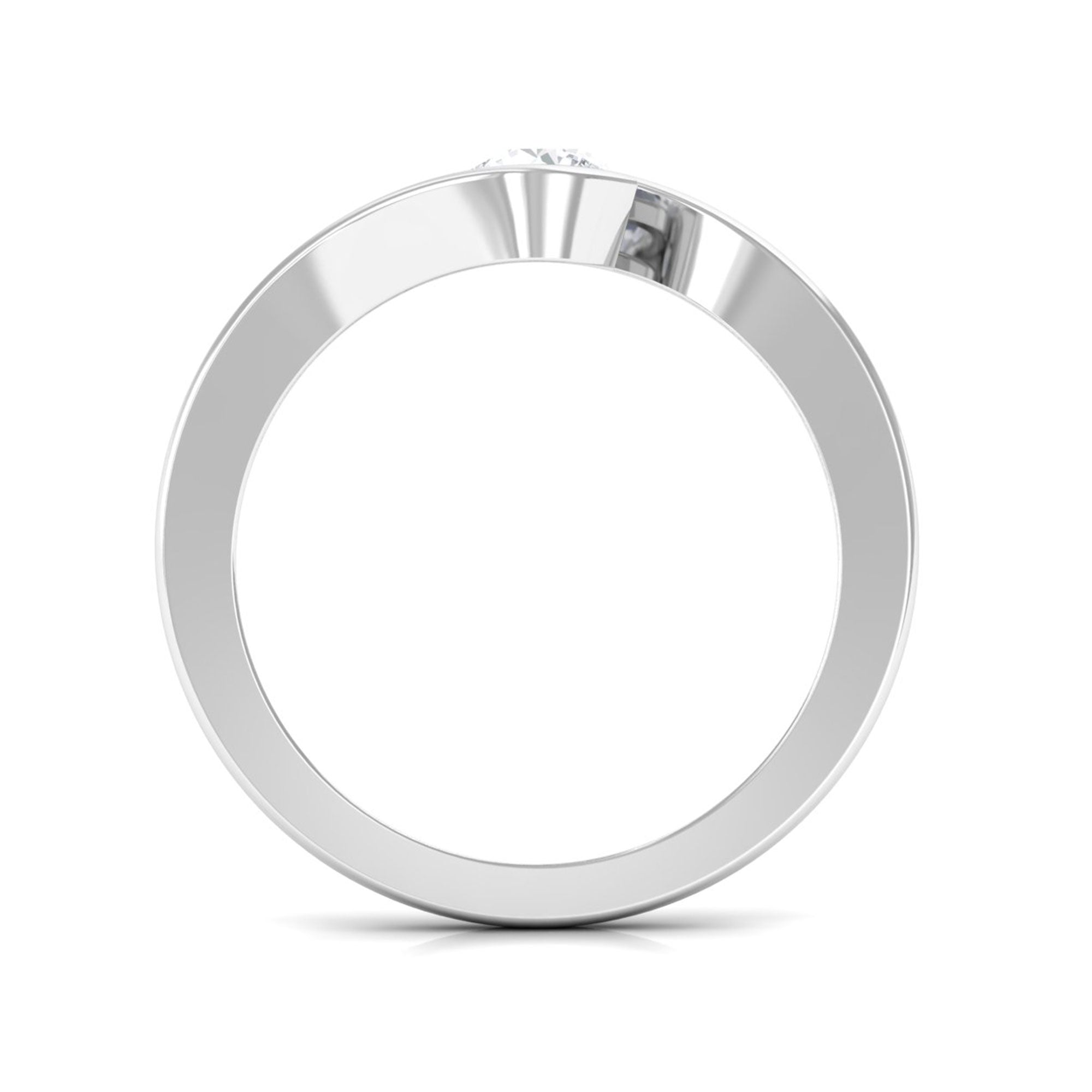 Vibrant Grown Labs-Minimalist Lab Grown Diamond Solitaire Bypass Ring