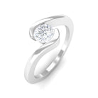 Vibrant Grown Labs-Minimalist Lab Grown Diamond Solitaire Bypass Ring