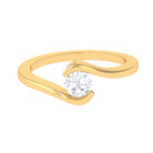 Vibrant Grown Labs-Minimalist Lab Grown Diamond Solitaire Bypass Ring