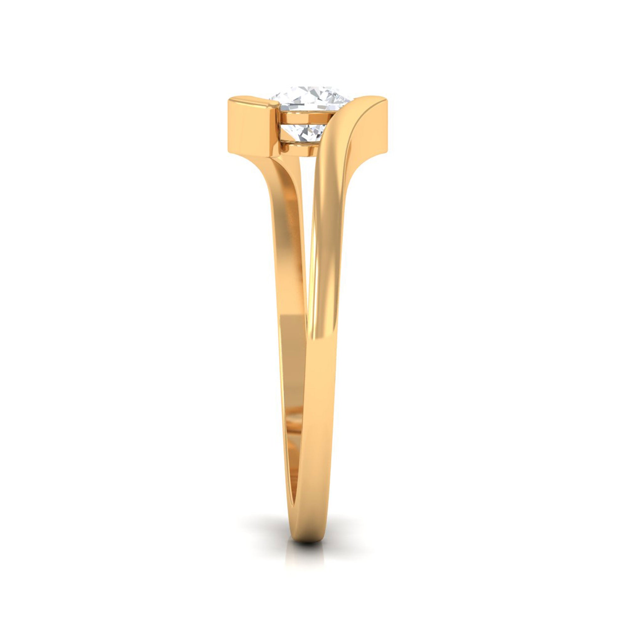 Vibrant Grown Labs-Minimalist Lab Grown Diamond Solitaire Bypass Ring