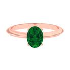 Vibrant Grown Labs-Oval Lab Grown Emerald Solitaire Engagement Ring