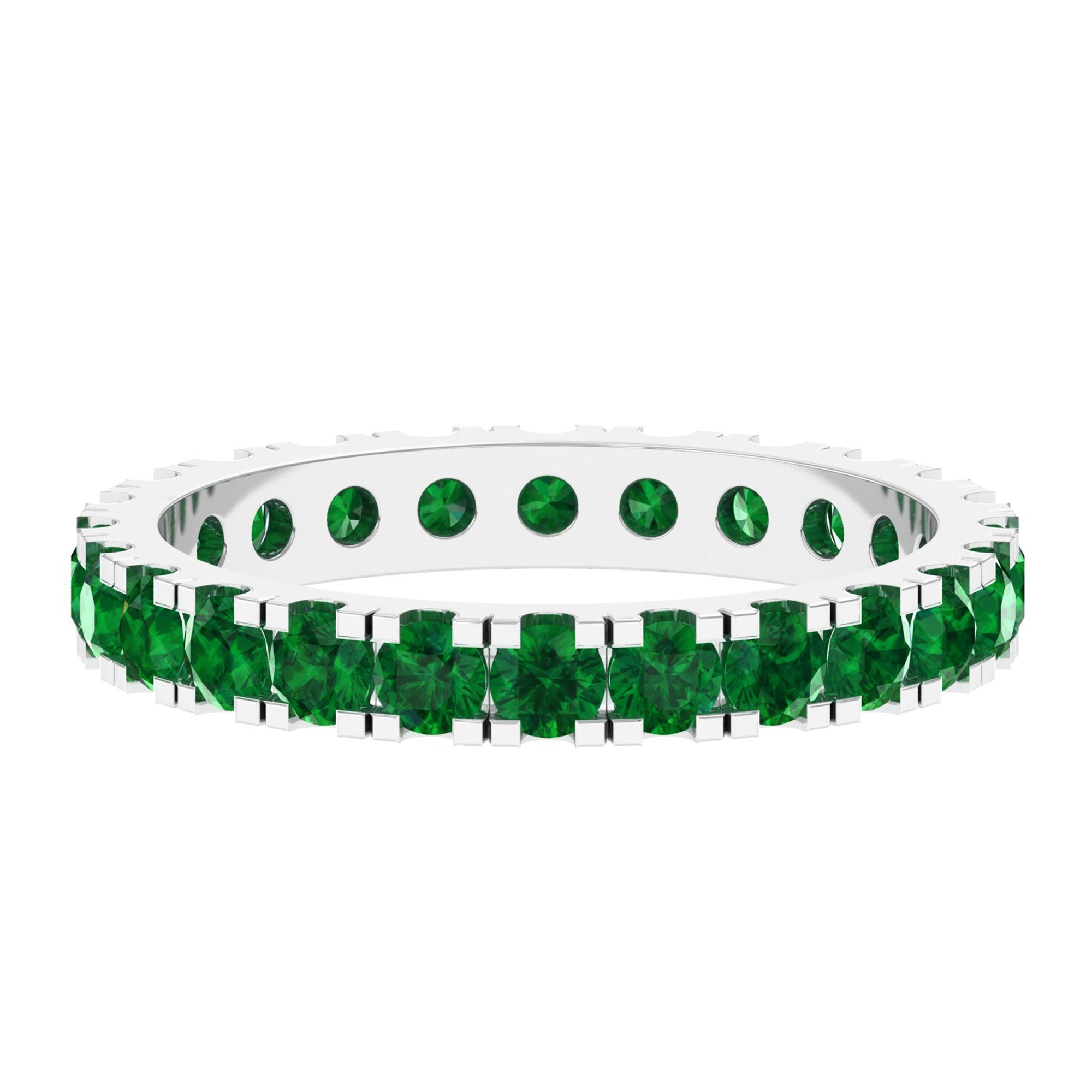 Vibrant Grown Labs-Lab Grown Emerald Wedding Eternity Ring