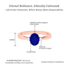 Vibrant Grown Labs-Oval Lab Grown Blue Sapphire Solitaire Engagement Ring