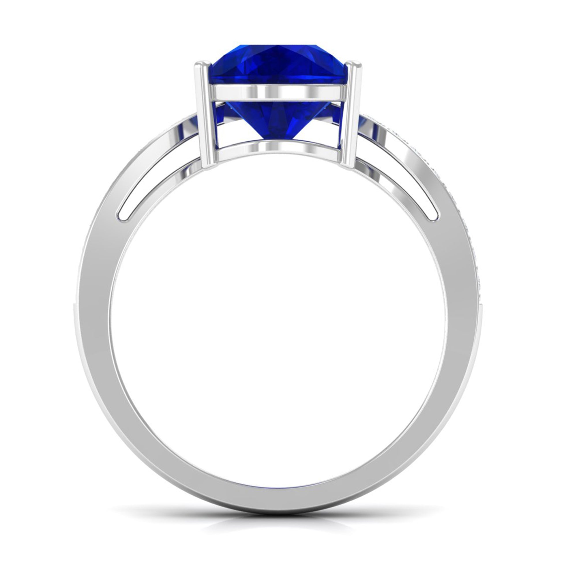 Vibrant Grown Labs-Lab Created Blue Sapphire Teardrop Solitaire Engagement Ring