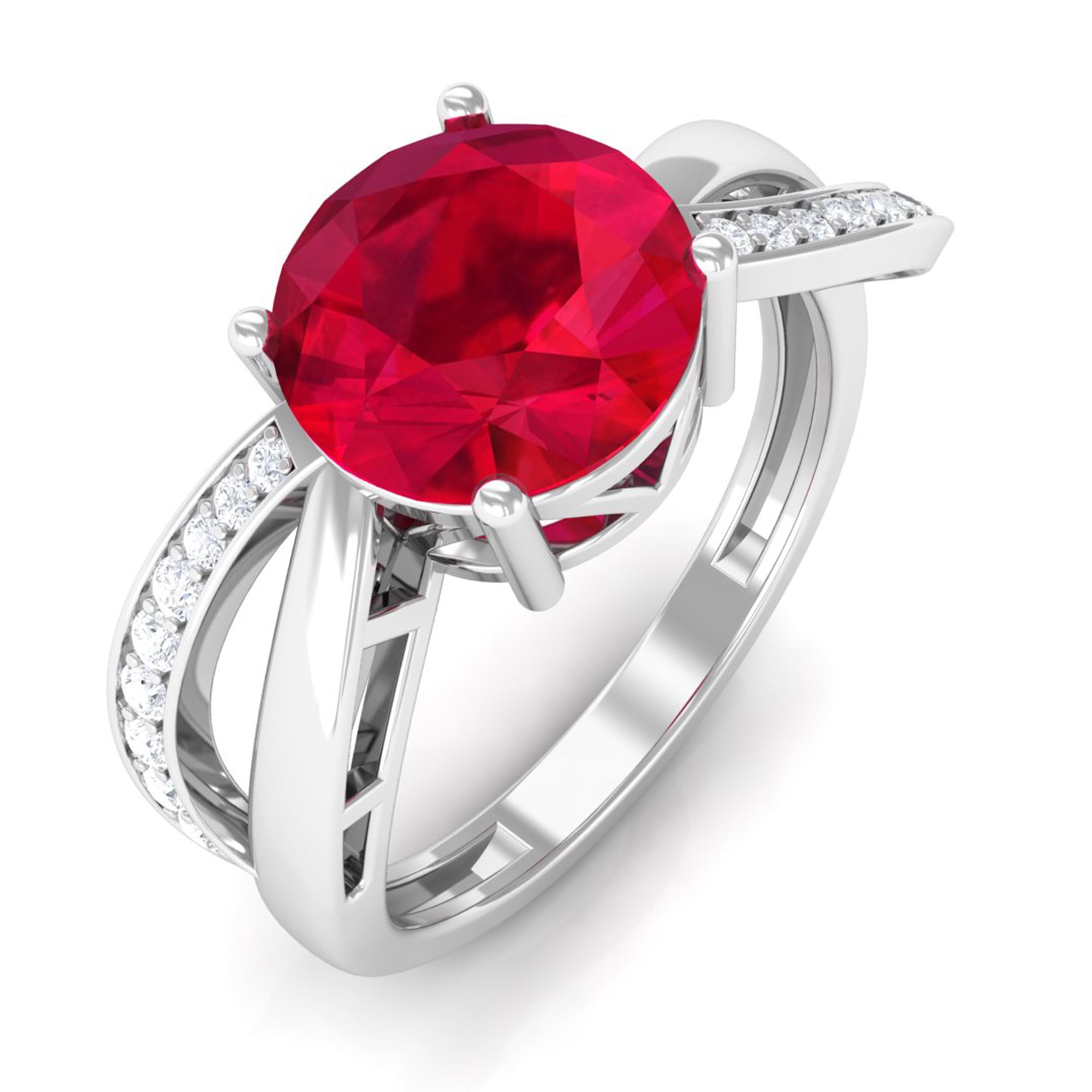 Vibrant Grown Labs-Minimal Lab Created Ruby Promise Ring for Women