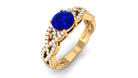 Vibrant Grown Labs-Lab Grown Blue Sapphire Solitaire Engagement Ring