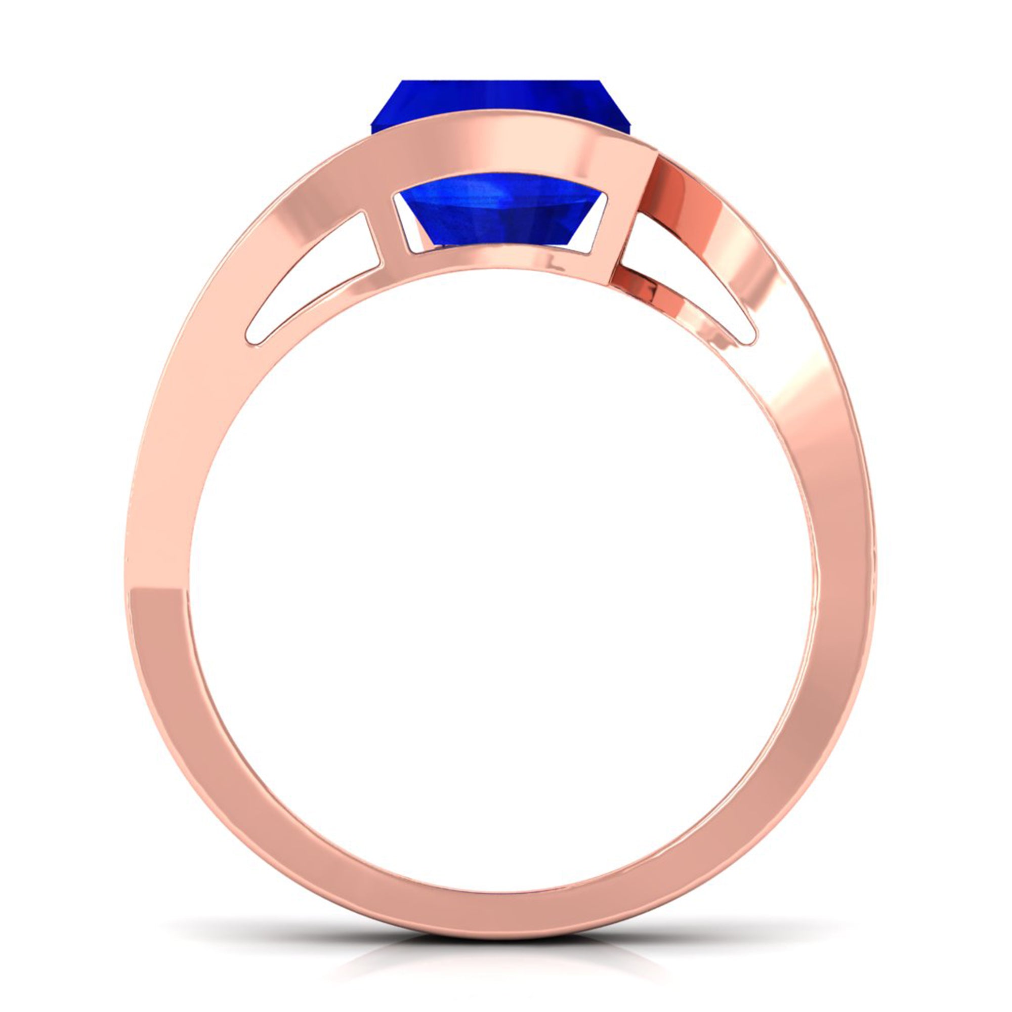 Vibrant Grown Labs-Classic Lab Grown Blue Sapphire Engagement Ring for Women