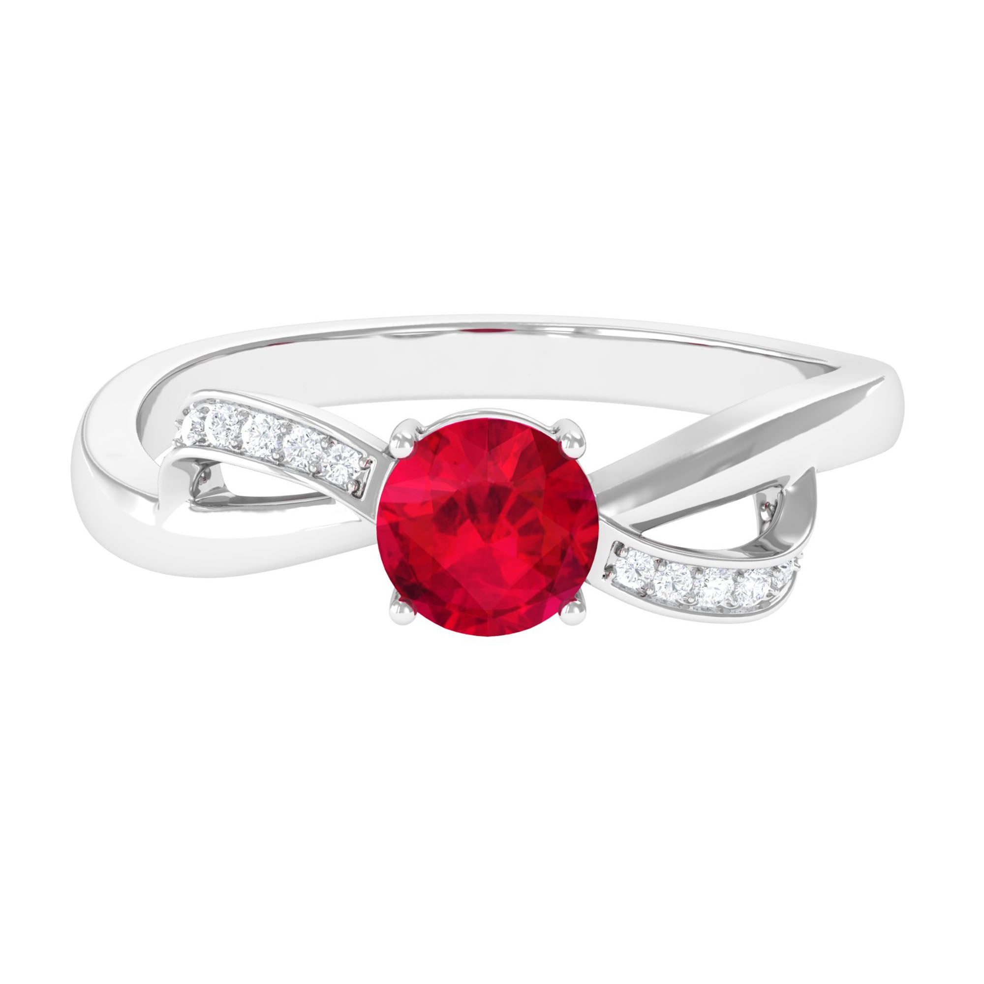 Vibrant Grown Labs-Minimal Lab Created Ruby Promise Ring for Women