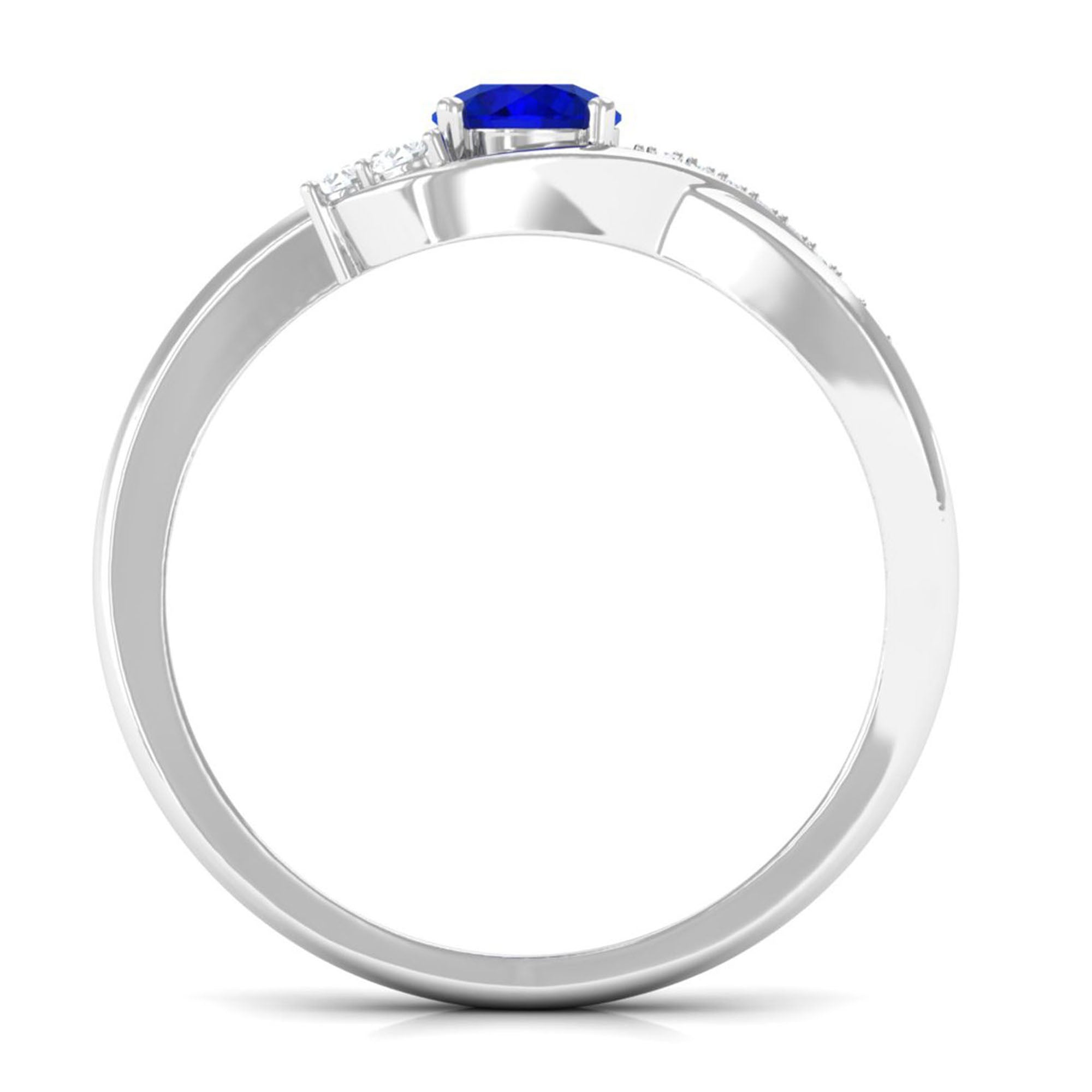 Vibrant Grown Labs-Minimal Lab Grown Blue Sapphire Promise Ring for Women