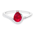 Vibrant Grown Labs-Designer Lab Cultured Ruby Ring for Engagement