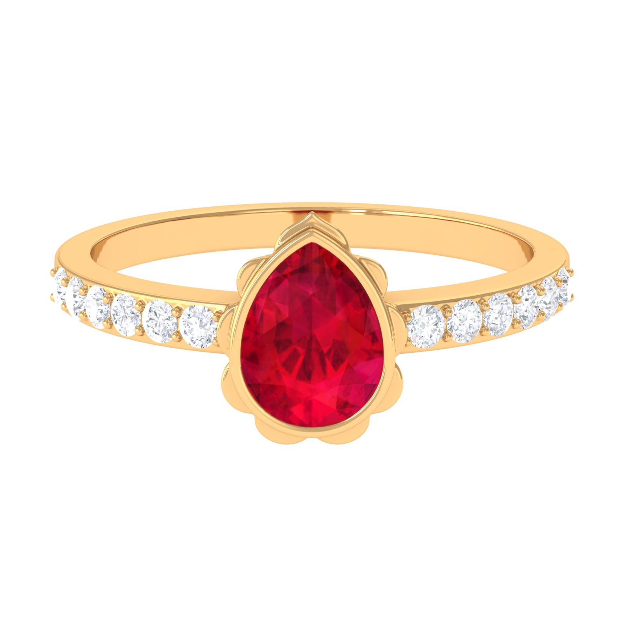 Vibrant Grown Labs-Statement Lab Created Ruby Solitaire Teardrop Ring