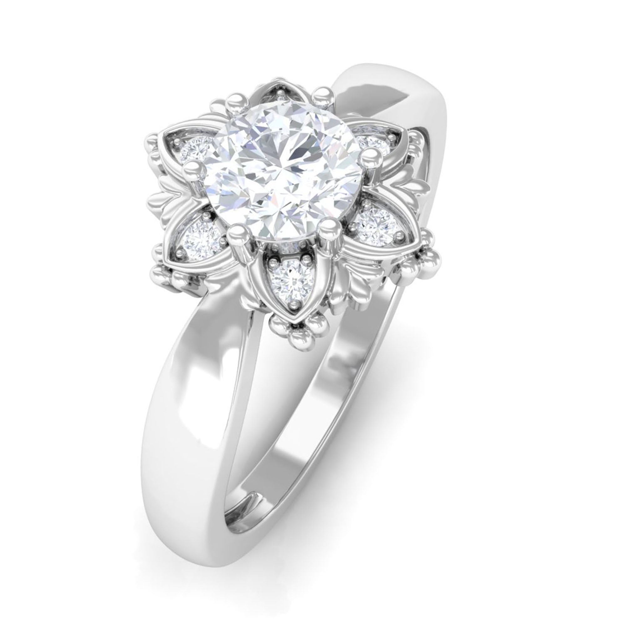 Vibrant Grown Labs-Lab Grown Diamond Nature Inspired Promise Ring