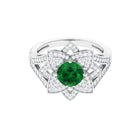 Vibrant Grown Labs-Nature Inspired Lab Grown Emerald Statement Engagement Ring