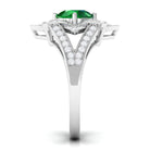 Vibrant Grown Labs-Nature Inspired Lab Grown Emerald Statement Engagement Ring